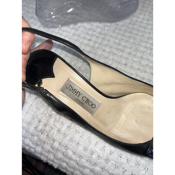 JIMMY CHOO Black Leather PUMPS SZ 37 EU 7 US - Picture 7 of 11